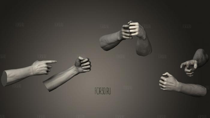Male Hands 11 stl model for CNC